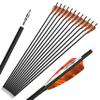 ZSHJGJR 28/30/31 Inch Archery Carbon Arrows Hunting Arrows with 4 Turkey Feather Removable Tips Targeting Practice Arrows 500 Spine for Compound & Recurve Bow 6/12Pack (12, Orange, 31 Inch) view 1