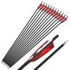 ZSHJGJR 28/30/31 Inch Archery Carbon Arrows Hunting Arrows with 4 Turkey Feather Removable Tips Targeting Practice Arrows 500 Spine for Compound & Recurve Bow 6/12Pack (12, Red, 31 Inch) view 4