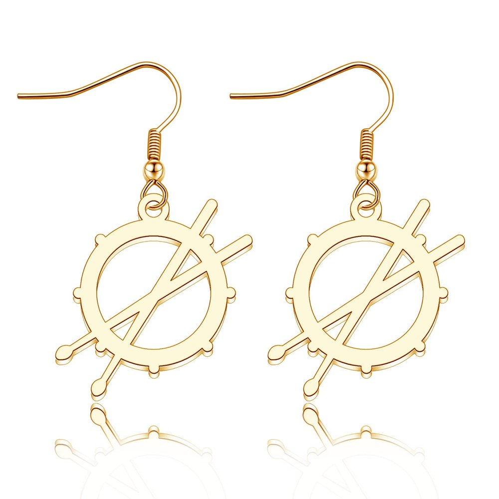 Drum Earrings Necklace Drummer Gift Musician Jewelry Music Lovers Gift Drum Player Band Gifts Music Musician Birthday Gift (Drum Earrings G)