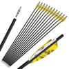 ZSHJGJR 28/30/31 Inch Archery Carbon Arrows Hunting Arrows with 4 Turkey Feather Removable Tips Targeting Practice Arrows 500 Spine for Compound & Recurve Bow 6/12Pack (12, Yellow, 31 Inch) view 1