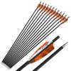 ZSHJGJR 28/30/31 Inch Archery Carbon Arrows Hunting Arrows with 4 Turkey Feather Removable Tips Targeting Practice Arrows 500 Spine for Compound & Recurve Bow 6/12Pack (12, Orange, 28 Inch) view 4