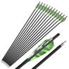 ZSHJGJR 28/30/31 Inch Archery Carbon Arrows Hunting Arrows with 4 Turkey Feather Removable Tips Targeting Practice Arrows 500 Spine for Compound & Recurve Bow 6/12Pack (12, Green, 30 Inch) view 4