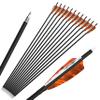 ZSHJGJR 28/30/31 Inch Archery Carbon Arrows Hunting Arrows with 4 Turkey Feather Removable Tips Targeting Practice Arrows 500 Spine for Compound & Recurve Bow 6/12Pack (12, Orange, 30 Inch) view 1