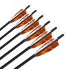 ZSHJGJR 28/30/31 Inch Archery Carbon Arrows Hunting Arrows with 4 Turkey Feather Removable Tips Targeting Practice Arrows 500 Spine for Compound & Recurve Bow 6/12Pack (12, Orange, 30 Inch) view 2