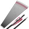 ZSHJGJR 28/30/31 Inch Archery Carbon Arrows Hunting Arrows with 4 Turkey Feather Removable Tips Targeting Practice Arrows 500 Spine for Compound & Recurve Bow 6/12Pack (12, Pink, 30 Inch) view 4