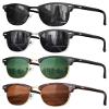 FURISHQI 4 PACK Classic Polarized Sunglasses for Men and Women Retro Style Semi Rimless Frame Sun Glasses 100% UV Protection Goggles view 1
