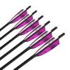 ZSHJGJR 28/30/31 Inch Archery Carbon Arrows Hunting Arrows with 4 Turkey Feather Removable Tips Targeting Practice Arrows 500 Spine for Compound & Recurve Bow 6/12Pack (12, Purple Red, 28 Inch) view 2