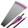 ZSHJGJR 28/30/31 Inch Archery Carbon Arrows Hunting Arrows with 4 Turkey Feather Removable Tips Targeting Practice Arrows 500 Spine for Compound & Recurve Bow 6/12Pack (12, Purple Red, 28 Inch) view 4