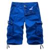Maiyifu-GJ Men's Cotton Twill Multi Pockets Shorts Lightweight Relaxed Fit Cargo Short Casual Outdoor Military Short Pants (Blue,40) view 1