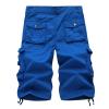 Maiyifu-GJ Men's Cotton Twill Multi Pockets Shorts Lightweight Relaxed Fit Cargo Short Casual Outdoor Military Short Pants (Blue,40) view 2