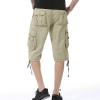 Maiyifu-GJ Men's Cotton Twill Multi Pockets Shorts Lightweight Relaxed Fit Cargo Short Casual Outdoor Military Short Pants (Khaki,38) view 3