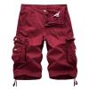 Men's Cotton Twill Multi Pockets Shorts Lightweight Relaxed Fit Cargo Short Casual Outdoor Military Short Pants (Red,46) view 1