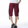 Men's Cotton Twill Multi Pockets Shorts Lightweight Relaxed Fit Cargo Short Casual Outdoor Military Short Pants (Red,46) view 4