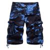 Maiyifu-GJ Men Relaxed Fit Camo Cargo Shorts Camouflage Multi Pockets Outdoor Short Pants Lightweight Loose Military Short (Blue,36) view 1