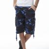 Maiyifu-GJ Men Relaxed Fit Camo Cargo Shorts Camouflage Multi Pockets Outdoor Short Pants Lightweight Loose Military Short (Blue,36) view 2