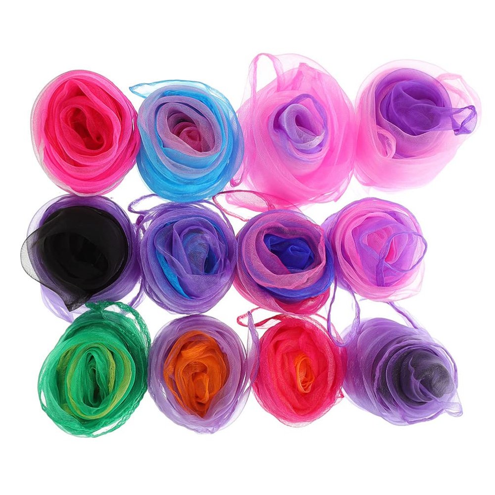 ibasenice Fashionable Dance Juggling Scarves Chiffon Dance Performance Scarves for Boys and Girls Play Accessories Random Color