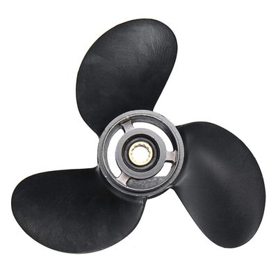 liang 12 Spline Tooths 8-9.8HP Aluminum Alloy 3 Blades 3B2W64517-1 8.5X9 Outboard Propeller Boat for Tohatsu Nissan-Mercury Black