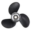 liang 12 Spline Tooths 8-9.8HP Aluminum Alloy 3 Blades 3B2W64517-1 8.5X9 Outboard Propeller Boat for Tohatsu Nissan-Mercury Black view 1