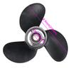 liang 12 Spline Tooths 8-9.8HP Aluminum Alloy 3 Blades 3B2W64517-1 8.5X9 Outboard Propeller Boat for Tohatsu Nissan-Mercury Black view 2