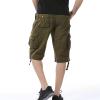 Maiyifu-GJ Men's Cotton Twill Multi Pockets Shorts Lightweight Relaxed Fit Cargo Short Casual Outdoor Military Short Pants (Green,48) view 4