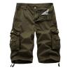 Maiyifu-GJ Men's Cotton Twill Multi Pockets Shorts Lightweight Relaxed Fit Cargo Short Casual Outdoor Military Short Pants (Green,32) view 1