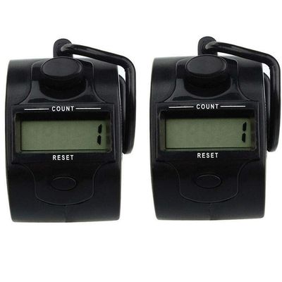 Boxonly Black Electronic Tally Counters Digital LCD Electronic Hand Tally Counter for Tasbeeh Golf Dock Pack of 2