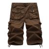 Maiyifu-GJ Men's Cotton Twill Multi Pockets Shorts Lightweight Relaxed Fit Cargo Short Casual Outdoor Military Short Pants (Brown,30) view 2