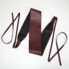 2 Pack Women PU Leather Obi Belts Wide Self Tie Bowknot Belts Fashion Wrap Around Belts for Jumpsuit Dress (Black+Coffee,Suits waist size 31''-36'') view 3
