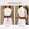 2 Pack Women PU Leather Obi Belts Wide Self Tie Bowknot Belts Fashion Wrap Around Belts for Jumpsuit Dress (Black+Coffee,Suits waist size 31''-36'') view 4