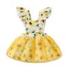 Baby Toddler Princess Ruffles Tulle Printed Girls Sleeveless Backless Sunflower Dress Baby Girl (Yellow, 18-24 Months) view 1