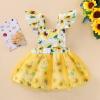 Baby Toddler Princess Ruffles Tulle Printed Girls Sleeveless Backless Sunflower Dress Baby Girl (Yellow, 18-24 Months) view 2