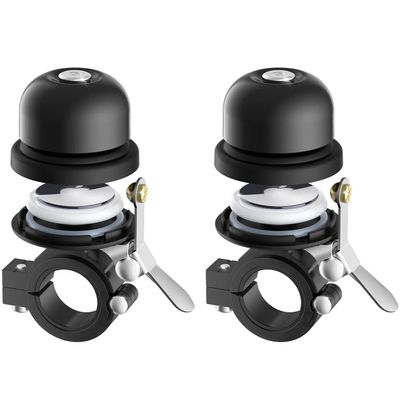 Bicycle Bell for Apple AirTag, Stouchi AirTag Bike Mount GPS Tracker Waterproof Classic Brass Holder Hides Air Tag Under Bike Bell Anti-Theft Fits 0.87 to 1 Inch Bicycle Handlebars 2 Packs