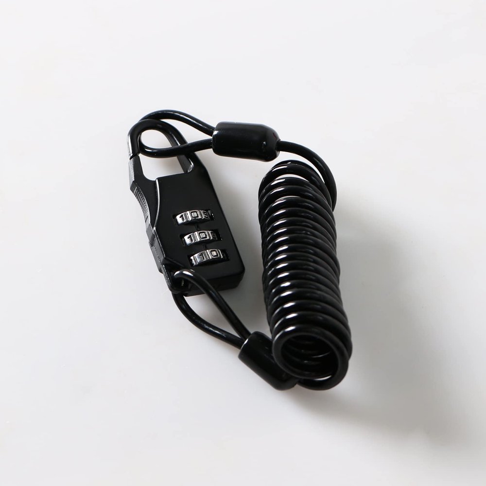 Motorcycle Helmet Lock, 3 Digit Combination Anti-Theft Mini Portable Bicycle Lock, Hardened Steel Bike Cable Lock for Helmets, Bicycles, Luggage, Backpacks, Electric Scooter, Strollers etc.