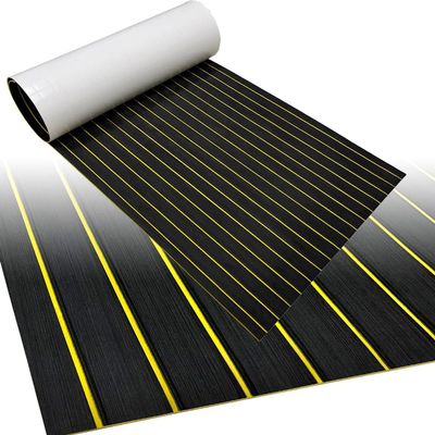 HZCHIONE Boat Flooring EVA Foam Boat Floor Boat Decking Faux Teak Marine Carpet Self-Adhesive Non-Slip for Swim Platform Jon Boat Motorboat RV Yacht Kayak Pontoon 94x16''