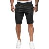 Men's Slim Fit Classic Chino Short Comfort Stretch Solid Dress Shorts Lightweight Straight Leg Flat Front Shorts (Black,Small) view 1