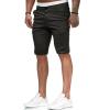 Men's Slim Fit Classic Chino Short Comfort Stretch Solid Dress Shorts Lightweight Straight Leg Flat Front Shorts (Black,Small) view 3