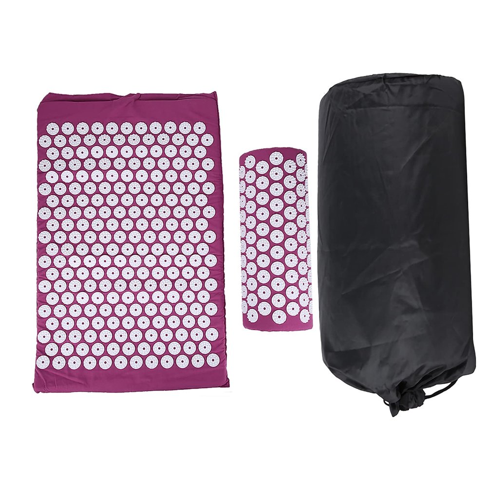 GLOGLOW Gymnasium Exercise Mats, Acupressure Mat Pillow Set Massage Yoga Pad Mat with Carry Bag()