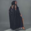 Unicra Lace Full Length Hooded Cloak Long Cape Halloween Costume Cloak Cosplay Party Cape for Women (Black) view 4