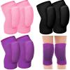 Hungdao 3 Pairs Volleyball Knee Pads for Kids Soft Breathable Brace Non Slip Padded Sponge Knee Support for Girls Boys Dance, Football, Skating, Running, Youth Sports(Small,Pink, Purple, Black) view 1