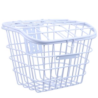 Bicycle Basket Front Bike Basket Front Rack with Lid Bike Storage Holder Accessories for Women and Men White 1PC
