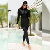 AWIBMK Muslim Swimsuits for Women Floral Print Long Sleeve Top Swim Pants Full Coverage Swimwear Modest Islamic Hijab Ladies Beachwear Arabic Swimming Outfits Burkini Swim Suit Black - Z X-Large view 4