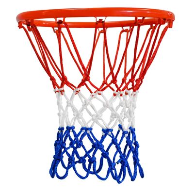 Mr Warm Basketball Net Outdoor,Upgraded Thickening Heavy Duty Basketball Net Replacement(6.88 Ounce), All Weather Anti Whip Basketball Hoop Net -12 Loops (Red White Blue)
