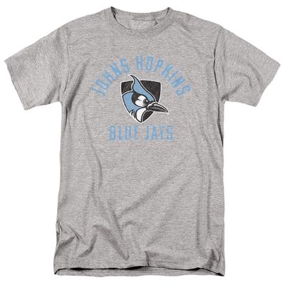 Johns Hopkins University Official Blue Jays Logo Unisex Adult T Shirt,Athletic Heather, 4X-Large