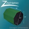Z Athletic Octagon Mat for Gymnastics, Tumbling, and Cheerleading, Green and Black view 3