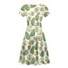 AmzPrint 3D Cartoon Printing Mexico Avocado Dress High Waist Short Sleeve Round Neck Midi Fruit Dress Women view 2