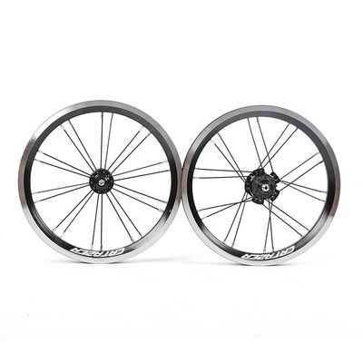 catazer 14 Inch Aluminum Alloy Wheelset with Bearing Hub 9T Axle 74mm 84mm for Kids Bike/BMX/Electric/Fold Bike Replacement (Black)