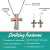 BESHEEK Silvertone Rainbow Butterfly Pendant Necklace & Earrings (Silvertone Rainbow Mosaic Cross Necklace and Earring Set) view 2