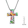 BESHEEK Silvertone Rainbow Butterfly Pendant Necklace & Earrings (Silvertone Rainbow Mosaic Cross Necklace and Earring Set) view 4