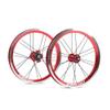 catazer 14 Inch Aluminum Alloy Wheelset with Bearing Hub 9T Axle 74mm 84mm for Kids Bike/BMX/Electric/Fold Bike Replacement (Red) view 1