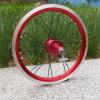 catazer 14 Inch Aluminum Alloy Wheelset with Bearing Hub 9T Axle 74mm 84mm for Kids Bike/BMX/Electric/Fold Bike Replacement (Red) view 4